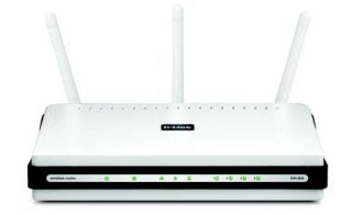 D-Link Xtreme N Gigabit Router DIR-655 with three antennas and status indicator lights visible on front panel, against a white background.
