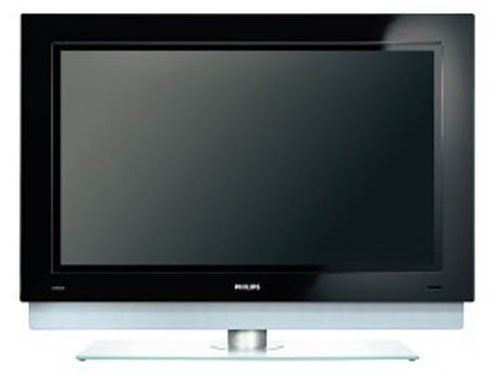 Philips 50PF9631D 50-inch plasma TV on a glass stand with a black frame and the Philips logo visible below the screen.