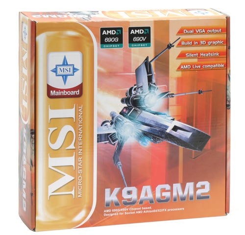 MSI K9AGM2-FIH motherboard retail packaging.