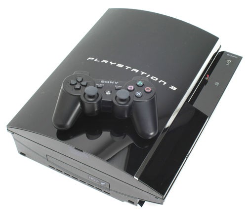 Sony PlayStation 3 console with wireless controller on a white background