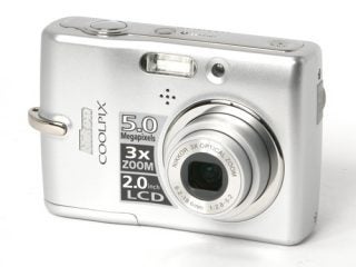 Nikon CoolPix L10 digital camera with 5.0 megapixels and 3x optical zoom, featuring a 2.0-inch LCD screen.