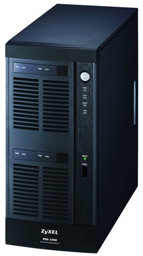 ZyXEL NSA-2400 network storage appliance front view.