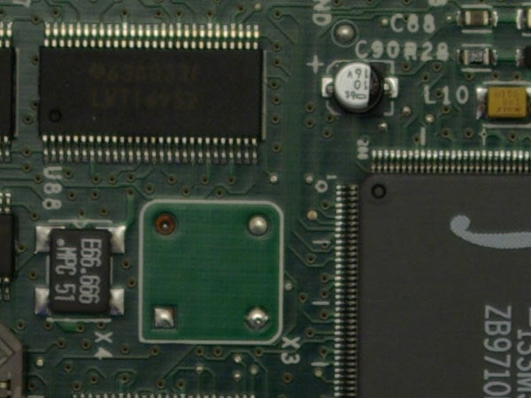 Close-up view of a Samsung GX-10 camera's internal circuit board.