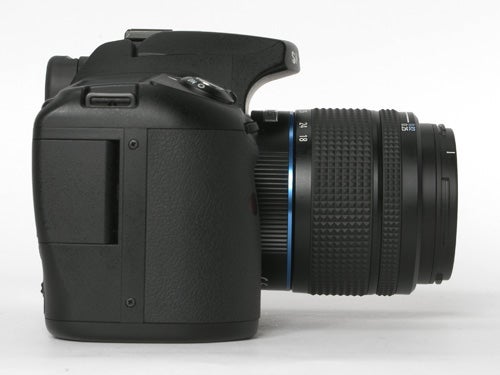 Samsung GX-10 DSLR camera with lens attached, shown from the side on a white background.
