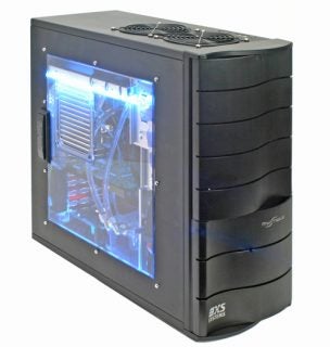 Scan 3XS OC-GTS Gaming PC with blue internal lighting
