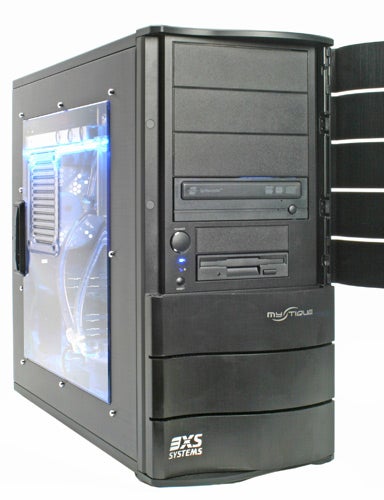 Scan 3XS OC-GTS Gaming PC with blue interior lighting