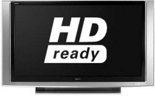 Sony KDS-70R2000 70-inch rear projection TV displaying 'HD ready' on the screen.