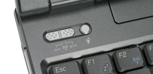 Close-up of Asus W5Fe notebook's Windows Sideshow feature.