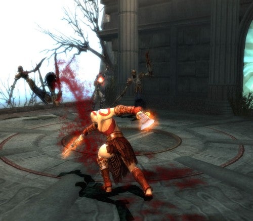 God of War 2 gameplay screenshot with character in combat.