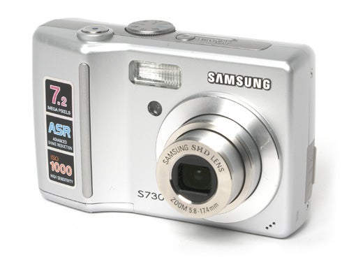 Samsung S730 digital camera with lens extended.