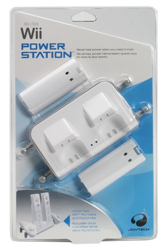 Joytech Wii Power Station packaging with two batteries and dock.