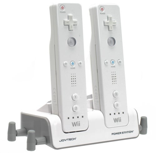 Joytech Wii Power Station with two Wii remotes charging.