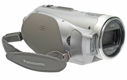 Panasonic HDC-SD1 High Definition SD Camcorder with Leica lens, displaying a side profile with an attached hand strap.