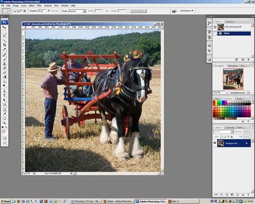 Screenshot of Adobe Photoshop CS3 editing interface with a photo.
