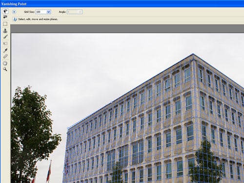 Screenshot of Adobe Photoshop CS3 Vanishing Point feature in use