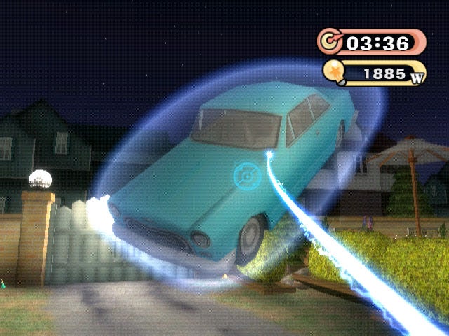 Screenshot of Eledees gameplay showing a levitating car and energy capture.