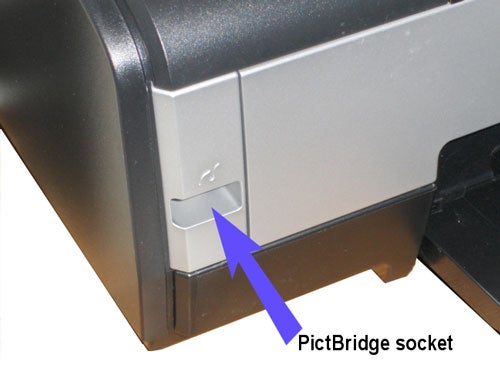 Close-up of Epson Stylus Photo 1400 PictBridge socket.