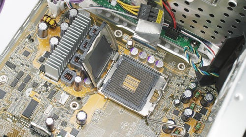 Inside view of Shuttle SD39P2 Barebone system motherboard.