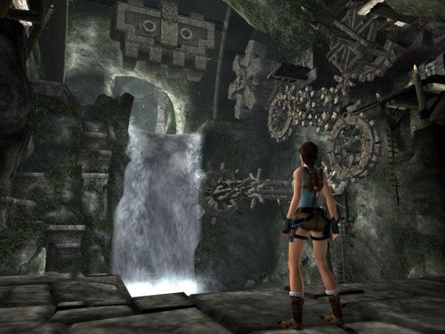 Lara Croft standing in ancient ruins in Tomb Raider: Anniversary.