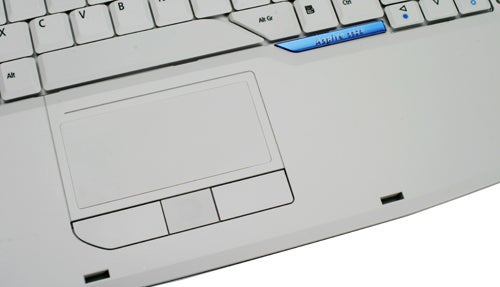 Close-up of Acer Aspire 5920 laptop keyboard and touchpad.