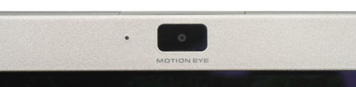 Close-up of Sony VAIO VGN-TZ11MN laptop's webcam with Motion Eye label.
