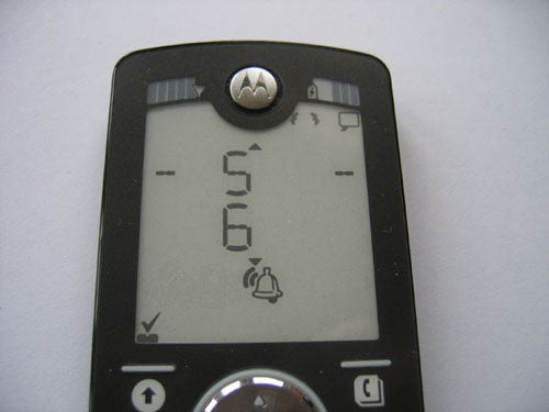 Close-up of Motorola MOTOFONE F3 screen displaying digits.