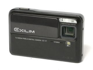 Casio Exilim EX-V7 digital camera on white background.