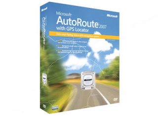 Microsoft AutoRoute 2007 with GPS Locator product box.