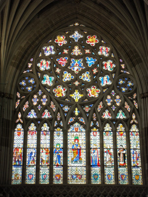 Stained glass window captured in high resolution.