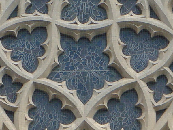 Close-up of architectural details showing camera's zoom capability.