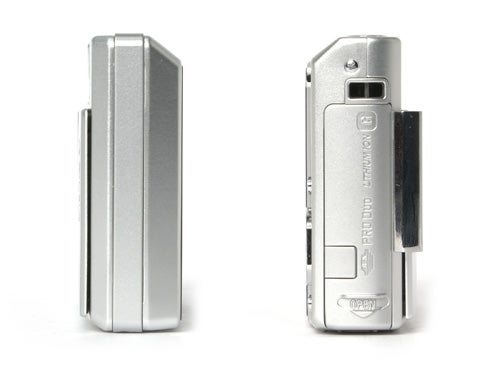 Sony Cyber-shot DSC-T100 camera from two angles.