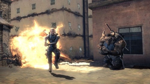 Shadowrun video game screenshot featuring combat with magic and weapons.