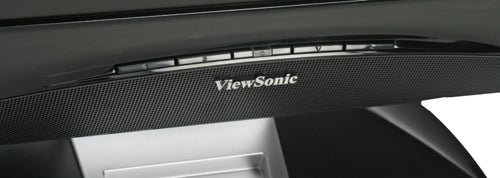 Close-up of ViewSonic VX2435wm monitor's brand logo.