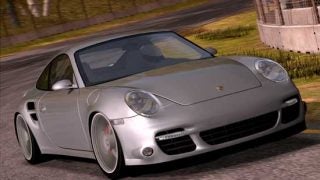 Silver Porsche 911 racing in Forza Motorsport 2.