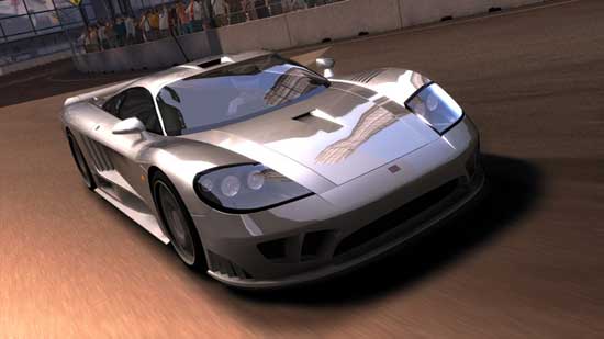 Silver sports car racing in Forza Motorsport 2 game