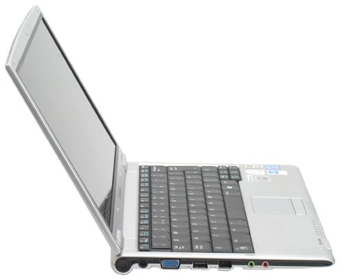 Samsung Q40 Notebook open on white background.
