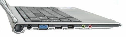 Side view of Samsung Q40 notebook showing ports.