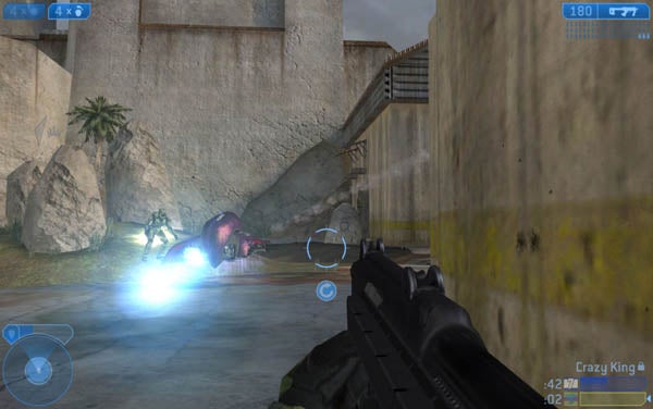 Halo 2 gameplay screenshot showing first-person shooter action on Vista.