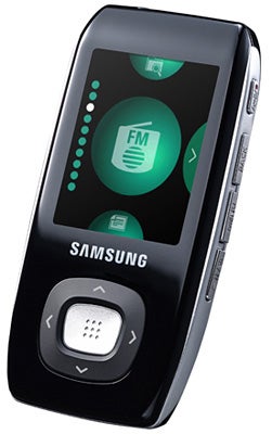 Samsung YP-T9 MP3 player on white background.