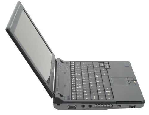 Fujitsu Siemens Lifebook P7230 laptop open at an angle.