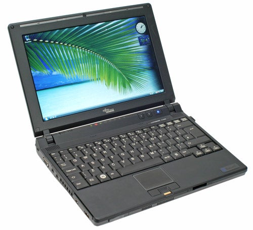 Fujitsu Siemens Lifebook P7230 laptop open and operational.