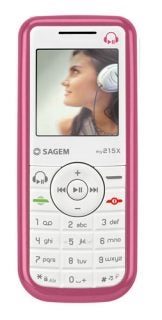 Sagem My215x mobile phone with pink casing