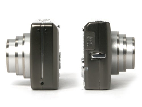 Nikon CoolPix S500 camera from front and side views.