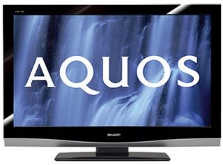 Sharp LC42XD1E 42-inch LCD TV displaying AQUOS logo on screen.