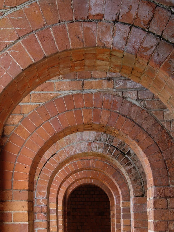 Brick archways photographed with Pentax Optio A30.