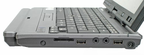 Fujitsu-Siemens Lifebook P1610 Tablet PC side ports view.
