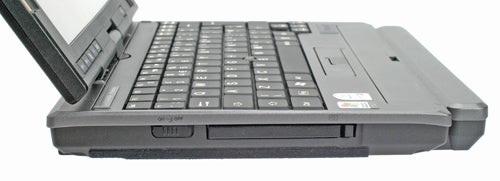 Fujitsu-Siemens Lifebook P1610 Ultra-Portable Tablet PC side view.