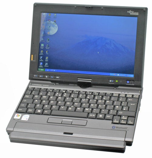 Fujitsu-Siemens Lifebook P1610 tablet PC with open screen.