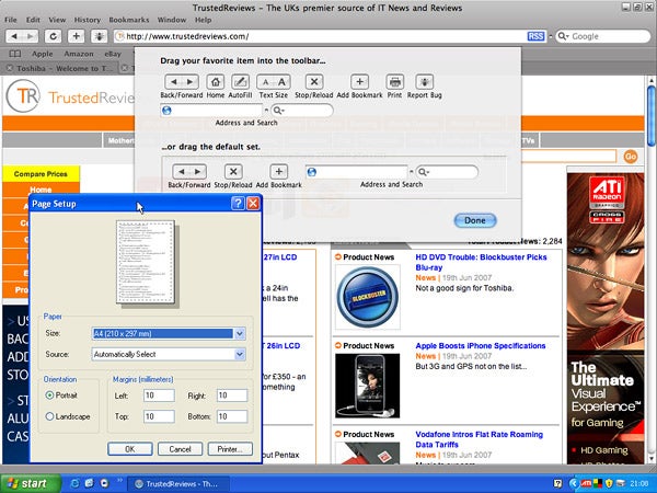 Screenshot of Apple Safari 3 Beta on Windows XP