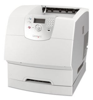 Lexmark T642 laser printer on white background.